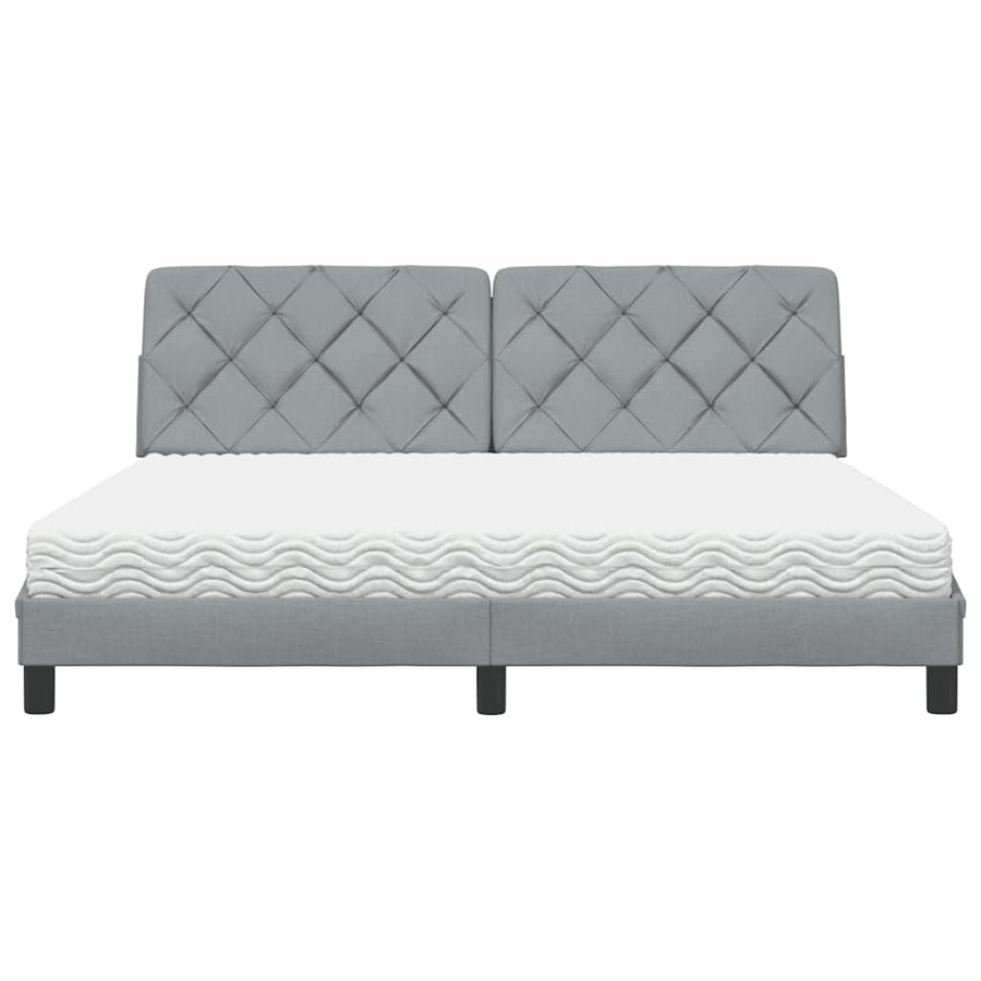 Bed met matras stof lichtgrijs 180x200 cm