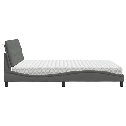 Bed met matras stof donkergrijs 180x200 cm