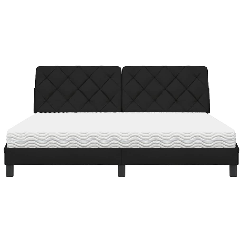 Bed met matras stof zwart 180x200 cm