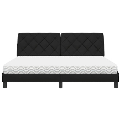Bed met matras stof zwart 180x200 cm