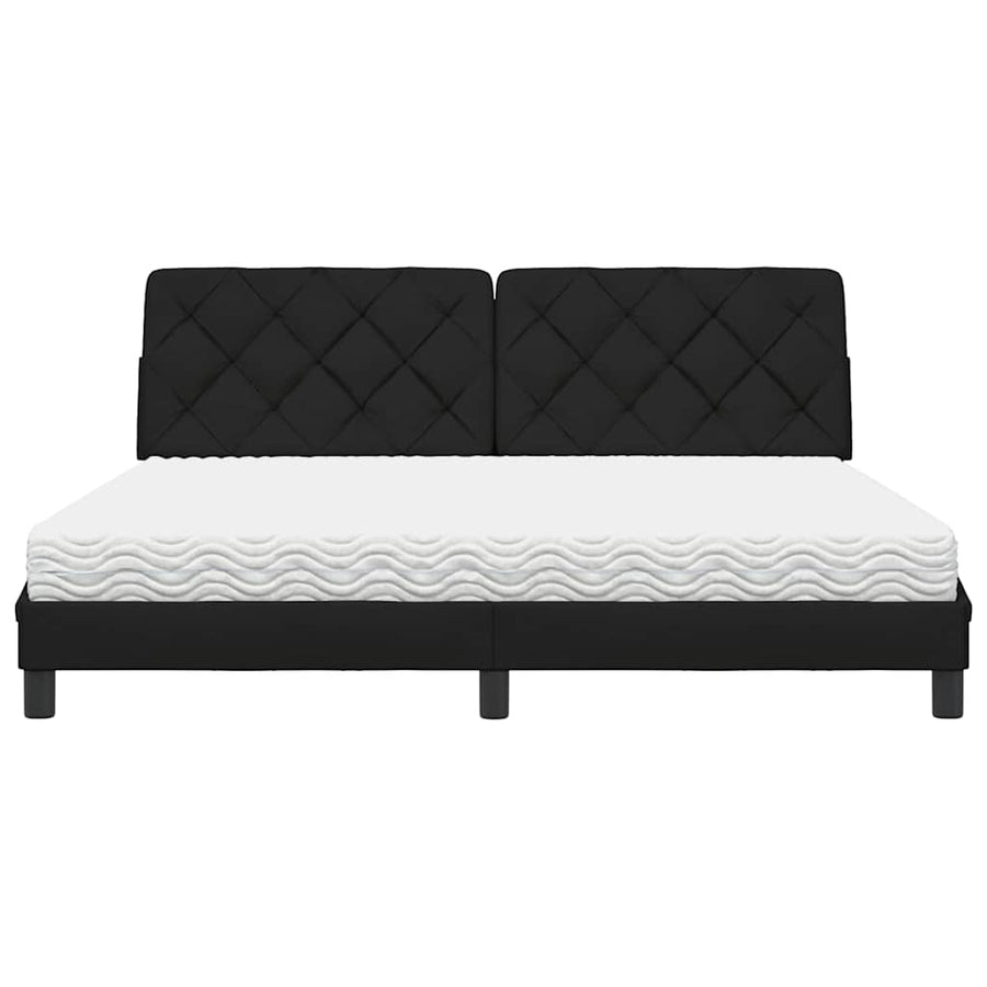 Bed met matras stof zwart 180x200 cm