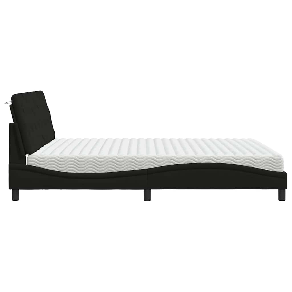 Bed met matras stof zwart 180x200 cm
