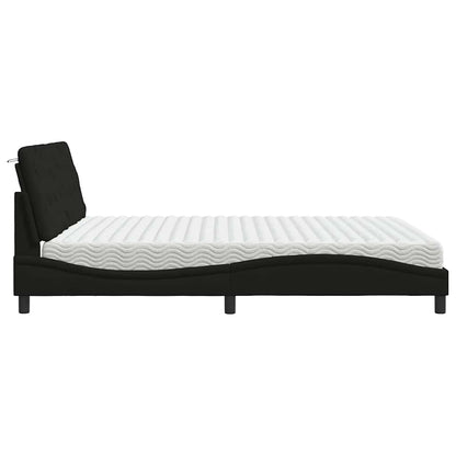 Bed met matras stof zwart 180x200 cm