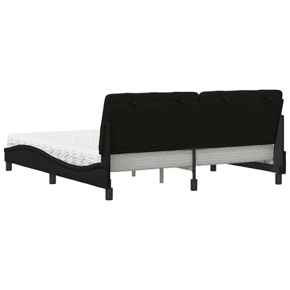 Bed met matras stof zwart 180x200 cm
