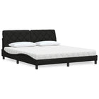Bed met matras 180x200 cm zwart
