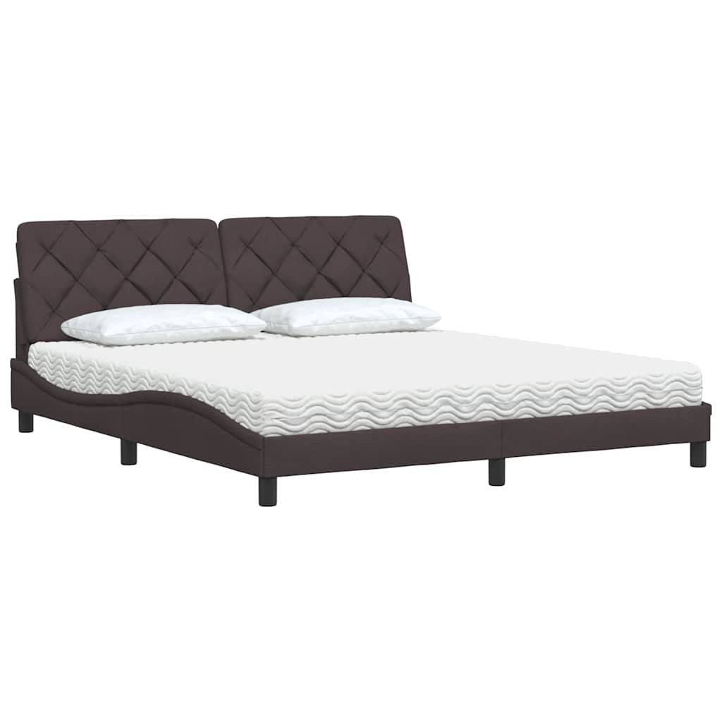 Bed met matras stof donkerbruin 180x200 cm