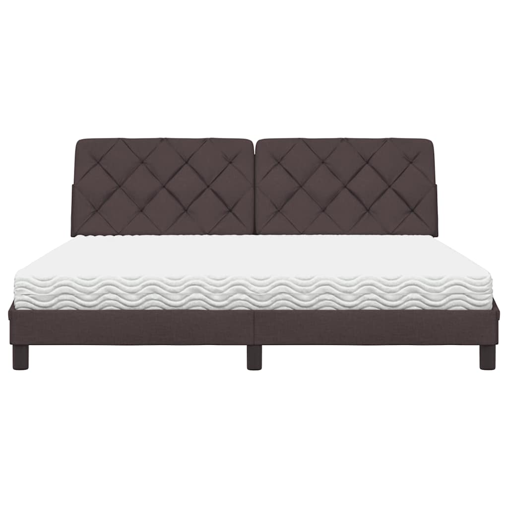 Bed met matras stof donkerbruin 180x200 cm