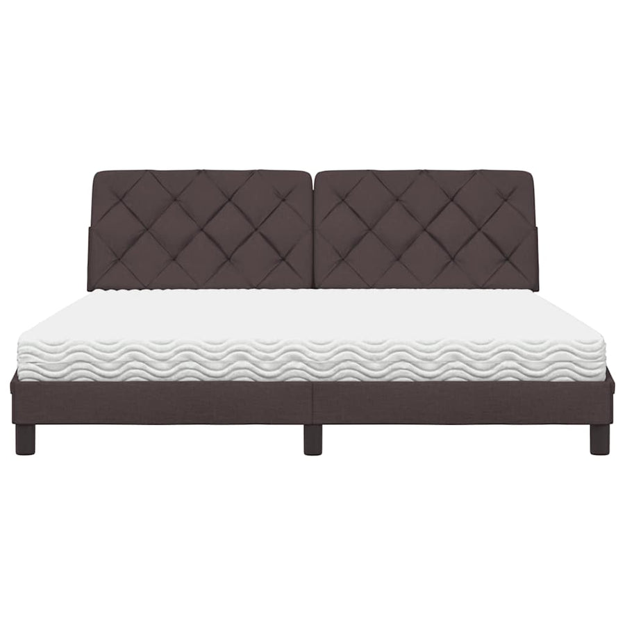 Bed met matras stof donkerbruin 180x200 cm