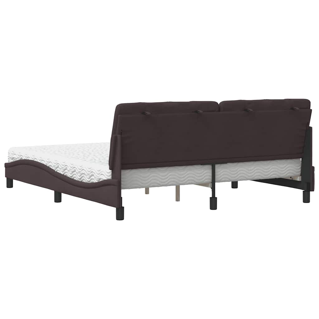 Bed met matras stof donkerbruin 180x200 cm