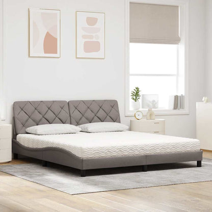 Bed met matras stof taupe 180x200 cm