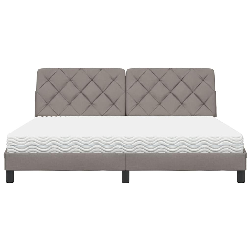Bed met matras stof taupe 180x200 cm