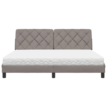 Bed met matras stof taupe 180x200 cm