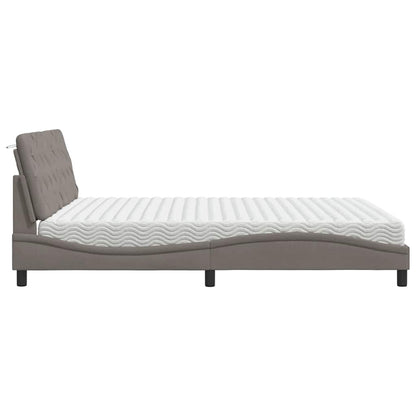 Bed met matras stof taupe 180x200 cm