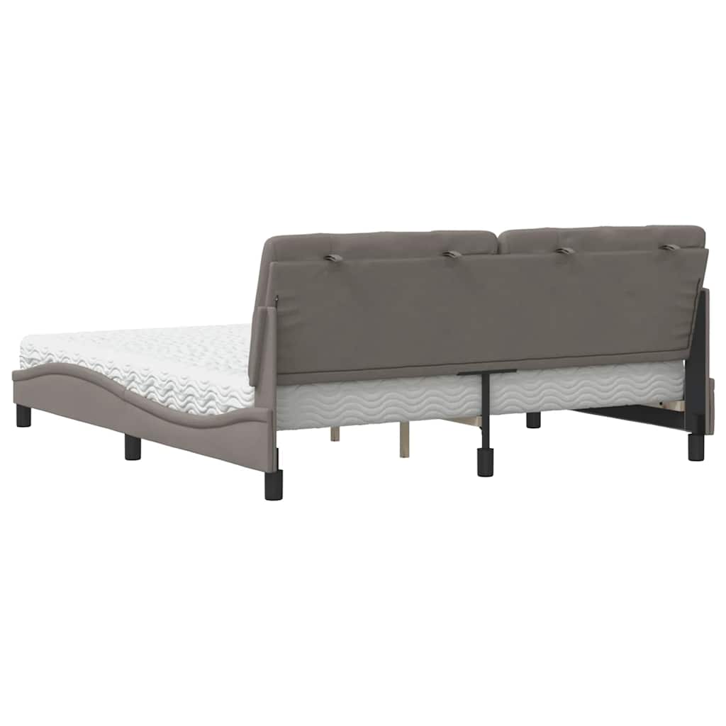 Bed met matras stof taupe 180x200 cm