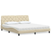 Bed met matras crèmekleurig 180x200 cm