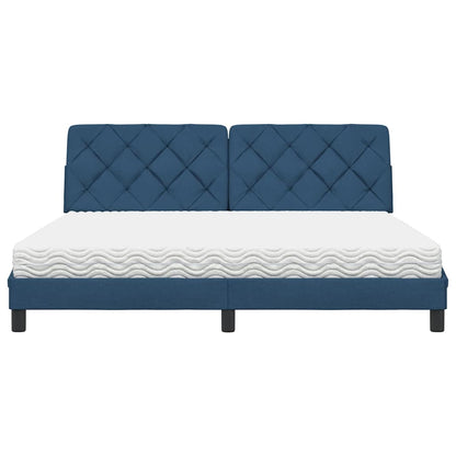 Bed met matras stof blauw 180x200 cm