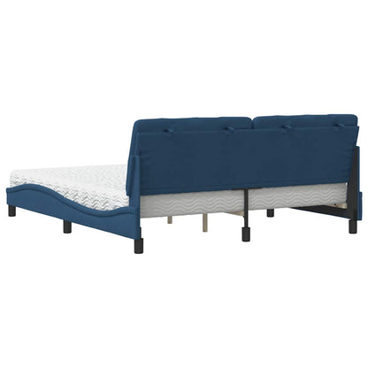 Bed met matras stof blauw 180x200 cm