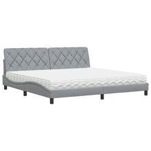 Bed met matras stof lichtgrijs 200x200 cm