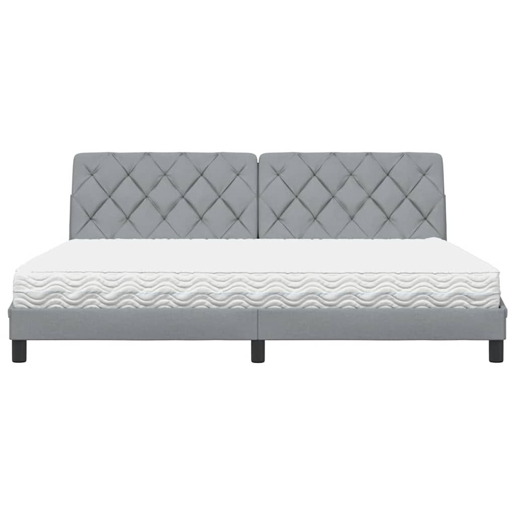Bed met matras stof lichtgrijs 200x200 cm