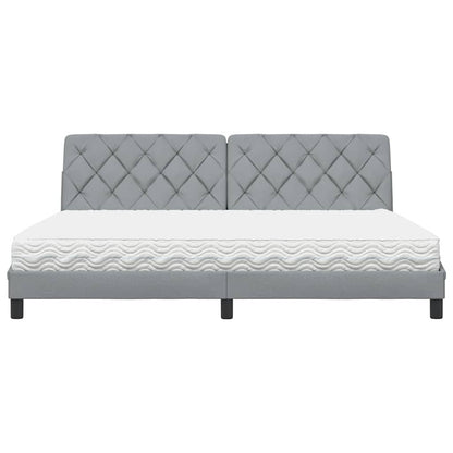 Bed met matras stof lichtgrijs 200x200 cm
