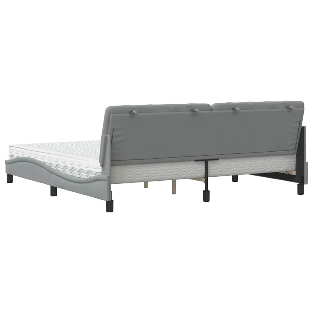 Bed met matras stof lichtgrijs 200x200 cm