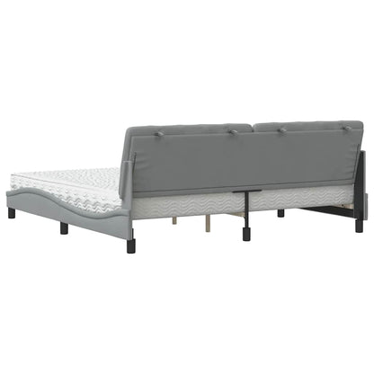Bed met matras stof lichtgrijs 200x200 cm