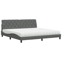 Bed met matras stof donkergrijs 200x200 cm