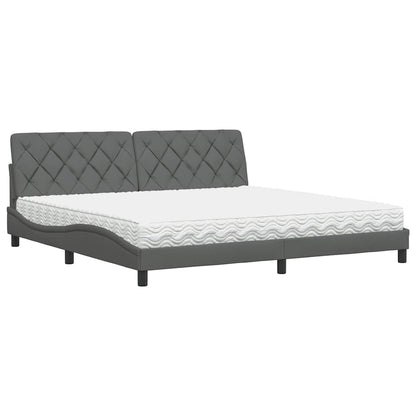 Bed met matras stof donkergrijs 200x200 cm