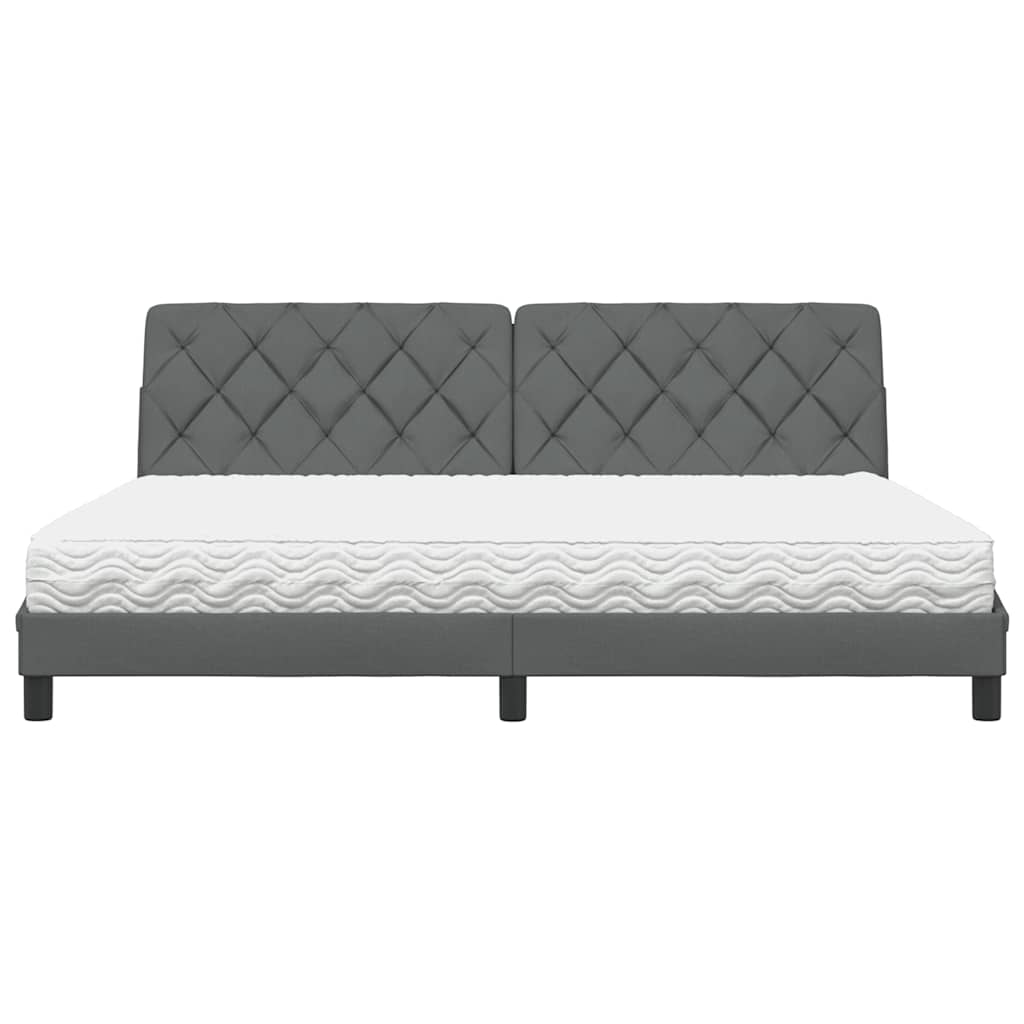 Bed met matras stof donkergrijs 200x200 cm