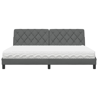 Bed met matras stof donkergrijs 200x200 cm