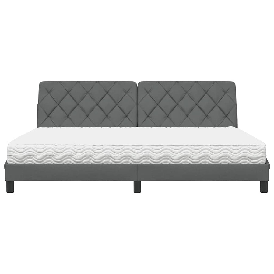Bed met matras stof donkergrijs 200x200 cm