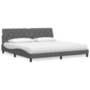 Bed met matras 200x200 cm donkergrijs