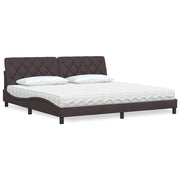 Bed met matras 200x200 cm donkerbruin