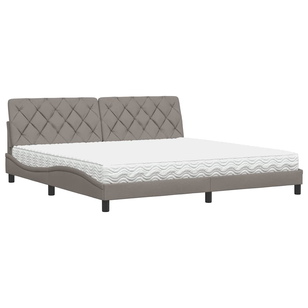 Bed met matras stof taupe 200x200 cm