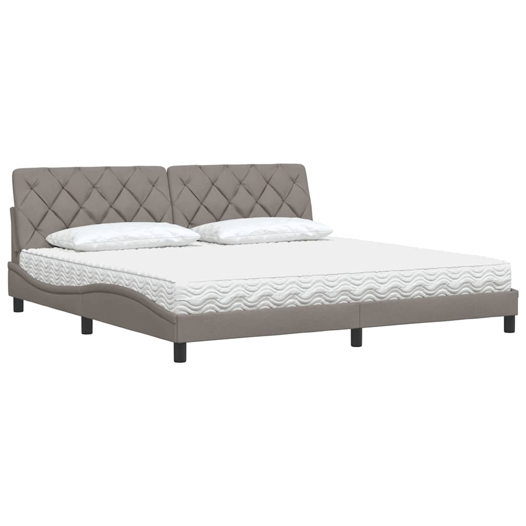 Bed met matras stof taupe 200x200 cm