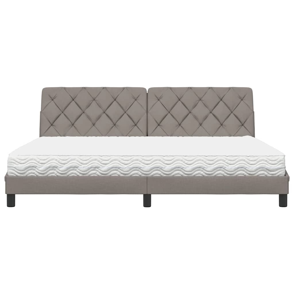 Bed met matras stof taupe 200x200 cm
