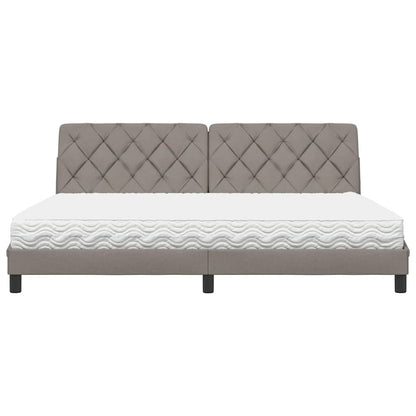 Bed met matras stof taupe 200x200 cm