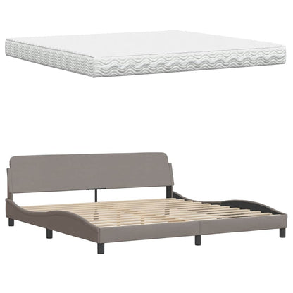 Bed met matras stof taupe 200x200 cm