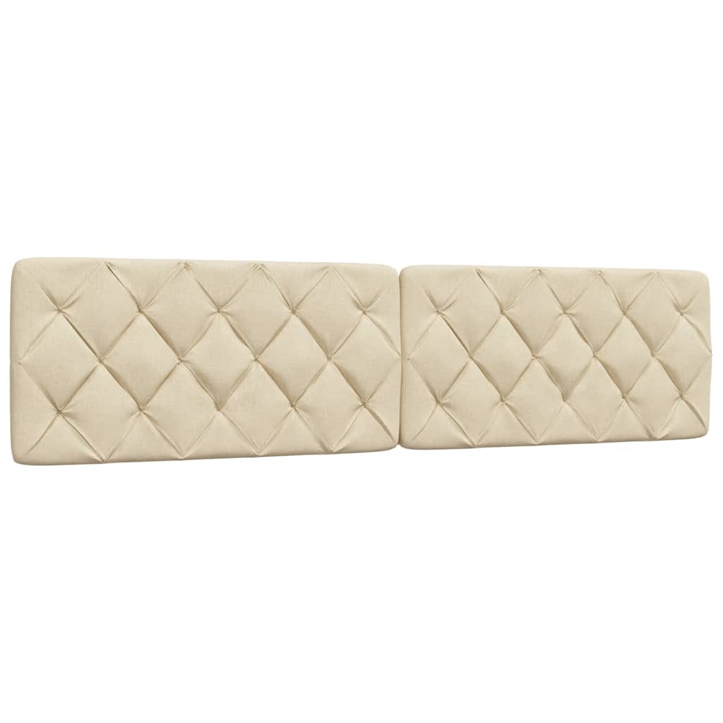 Bed met matras stof crèmekleurig 200x200 cm