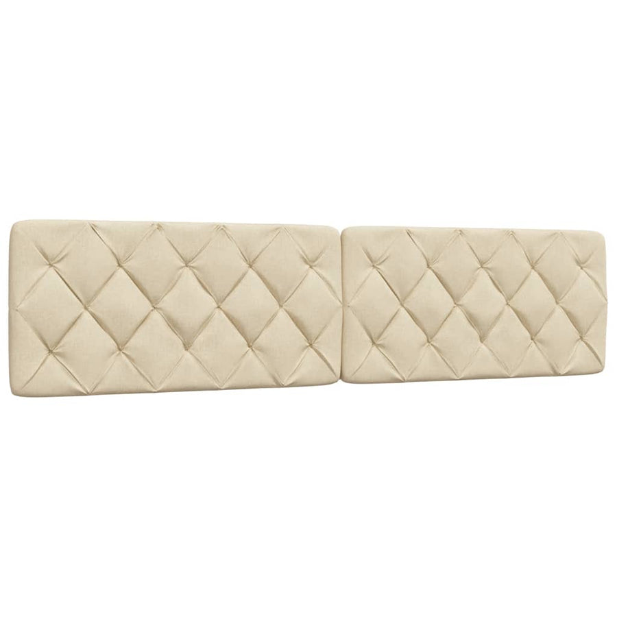 Bed met matras stof crèmekleurig 200x200 cm