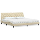 Bed met matras crèmekleurig 200x200 cm