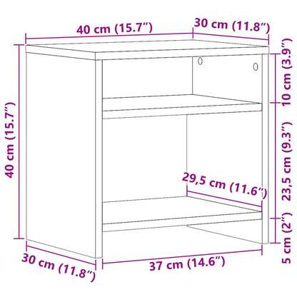 Nachtkastjes 2 st 40x30x40 cm bewerkt hout oud houtkleurig