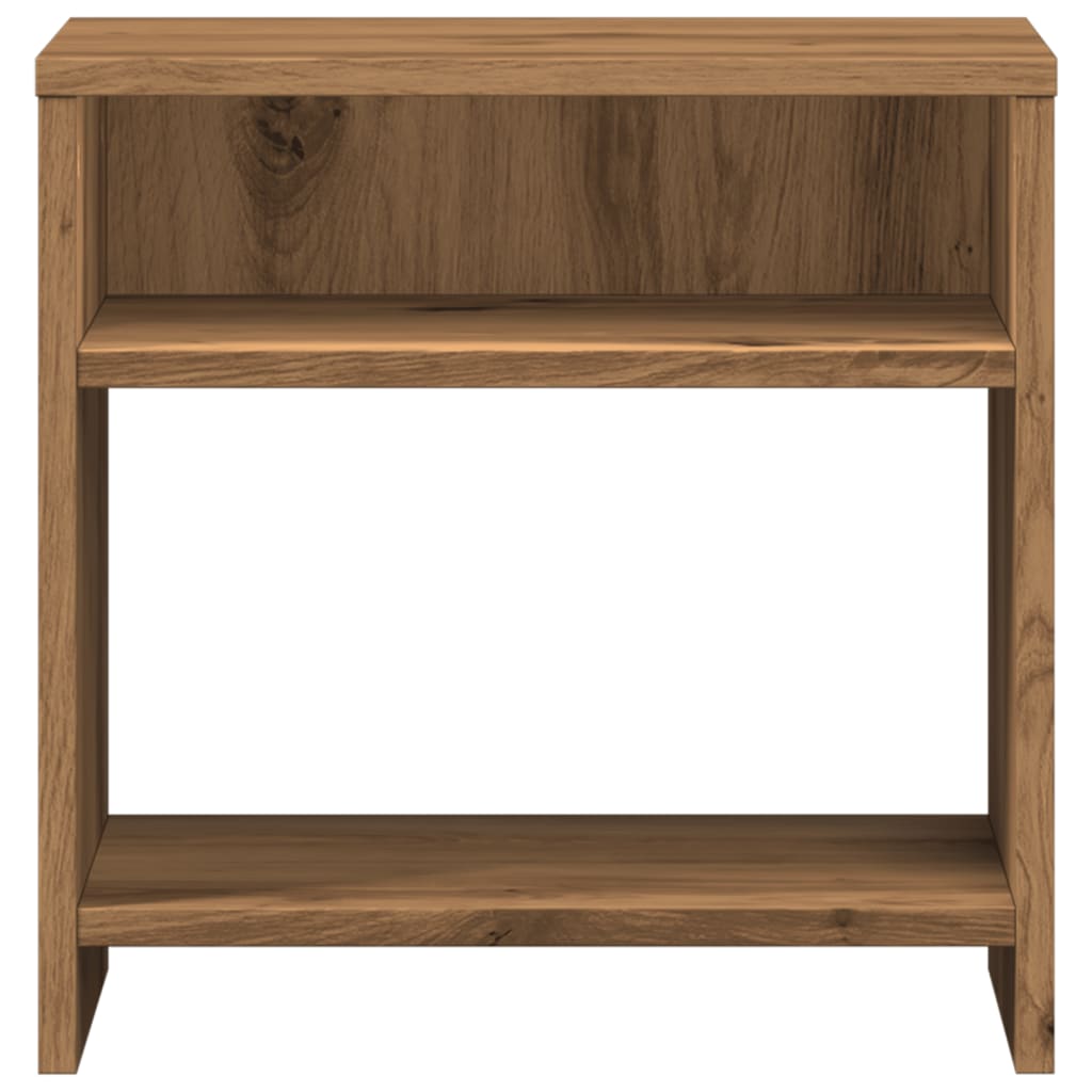 Nachtkastje 40x30x40 cm bewerkt hout artisanaal eikenkleurig