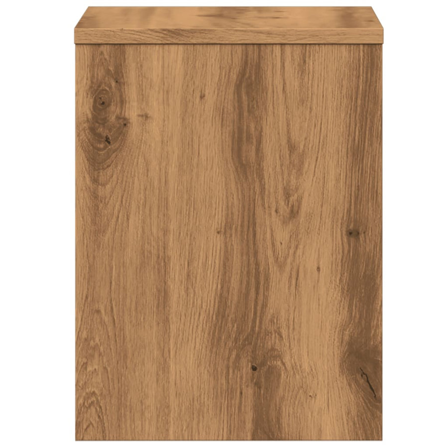 Nachtkastje 40x30x40 cm bewerkt hout artisanaal eikenkleurig