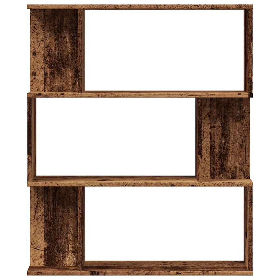 Boekenkast 80x24x96 cm bewerkt hout oud houtkleurig