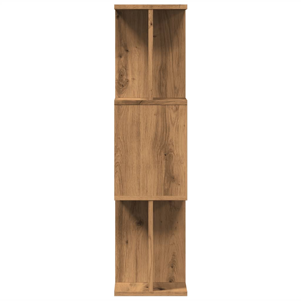 Boekenkast 80x24x96 cm bewerkt hout artisanaal eikenkleur