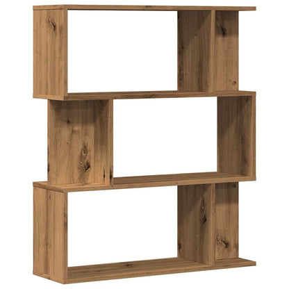 Boekenkast 80x24x96 cm bewerkt hout artisanaal eikenkleur