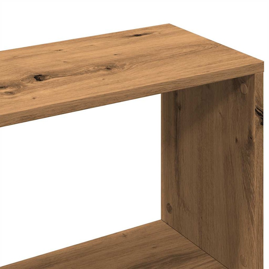 Boekenkast 80x24x96 cm bewerkt hout artisanaal eikenkleur