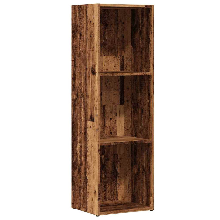 Boekenkast 36x30x114 cm bewerkt hout oud houtkleurig