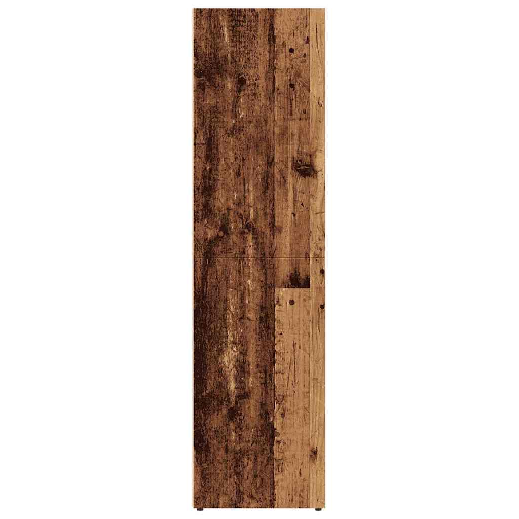 Boekenkast 36x30x114 cm bewerkt hout oud houtkleurig